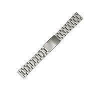 PUJIANA Correa de reloj de metal, correa de reloj de acero inoxidable for hombres y mujeres, pulsera de correa de reloj de metal sólido(Silver,22mm)