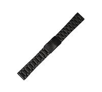 PUJIANA Correa de reloj de metal, correa de reloj de acero inoxidable for hombres y mujeres, pulsera de correa de reloj de metal sólido(Black,24mm)