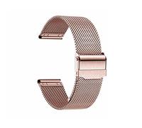 PUJIANA Correa de reloj de metal, correa de reloj inteligente, reloj, correa de muñeca de malla de acero inoxidable for hombres y mujeres, longitud ajustable(Rose Gold14mm)