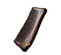 PUJIANA Peines,Peine de Dientes Anchos de Madera,Peine de Pelo Natural de 14,6 cm Peine de sándalo de Seda Dorada Peine de Masaje for el Cuero cabelludo de sándalo