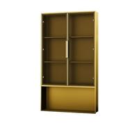 pujindu Dispensador De Toallas De Papel De Uso Comercial, Nicho Empotrado para Ducha, Estante De Acero Inoxidable con Puerta para El Baño Destinado A Los Aseos Públicos De Hoteles(Gold,70x24x120cm)