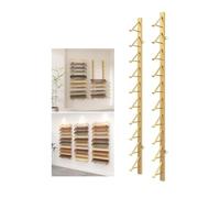 pujindu Expositor De Azulejos De Suelo para Montaje En Pared, Estantería Metálica para Almacenamiento De Muestras De Azulejos, Estante Organizador(Gold,Card Depth 20.5cm)