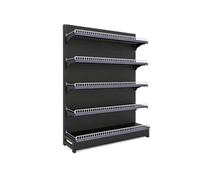 pujindu Góndola De Supermercado De 5 Niveles, Estantería De Exhibición, Estantería Metálica Tipo Góndola De Alta Resistencia para Tiendas Minoristas, Ajustable, Combinable(L123cm/48.4in)