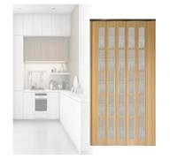 pujindu Puertas Plegables De PVC Con Tiradores Y Cristal, Puertas Plegables Telescópicas, Separador De Ambientes Plegable Y Deslizante Para Cocina O Lavadero(24x55in)