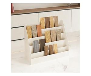 pujindu Tile Sample Display Stand, 4-Tier Countertop Stone Holder For Showrooms, Modern Sample Rack For Marble, Quartz, Granite(Beige,46x18x35.5cm)