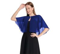 Pukguro Capelets para mujer, chales de gasa suave para cubrir la noche, boda, capa de bolero, Azul Real, Talla única
