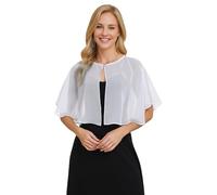 Pukguro Capelets para mujer, chales de gasa suave, para noche, bodas, bolero, Marfil, Talla única