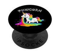 Pukicorn Vómito de Unicornios Vómito de Arco Iris PopSockets PopGrip Adhesivo