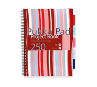 Pukka - Cuaderno de tapa dura (A4, espiral, con pestañas), color rosa y azul