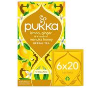 Pukka Herbs Té orgánico Pukka, limón, jengibre y miel de Manuka, 20 unidades (paquete de 6) por Pukka Organic Tea