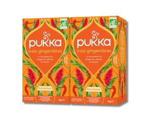 Pukka Organic Three Ginger 2 x 20 - Bolsa de deporte 36 g (72 g) - Bio Tres jengibre