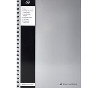 Pukka Pad - Cuaderno de espiral doble de tapa dura (5 unidades, A4, 160 hojas microperforadas, raya de 8 mm, 90 g/m², con margen), color plateado