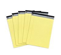 Pukka Pad, Executive Refill - Bloc de notas (A4, 5 unidades, 100 páginas perforadas de papel de 60 g/m², rayas con margen y líneas de 8 mm, 29,7 x 21 cm), color amarillo