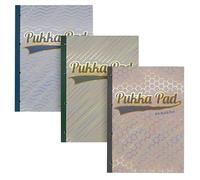Pukka Pad Haze - Bloc de recambio A4, paquete de 3 cuadernos de cinta lateral con 300 páginas, 150 hojas de papel de 80 g/m² con líneas rayadas de 8 mm y márgenes con 4 perforaciones para