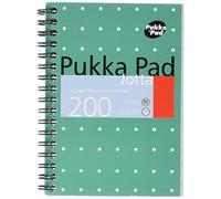 Pukka Pad Jotta - Cuaderno de espiral doble (3 unidades, A6, 200 hojas microperforadas, 80 g/m², raya de 8 mm), color verde