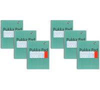 Pukka Pad, Libreta metálica A4 cuadriculada Jotta 3 Pack - 29,7 x 23 cm - Cuaderno de espiral con papel de 80 g/m² - Cuenta con 4 márgenes de perforación y bordes perforados - 200 páginas, verde