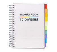 Pukka Pad Libro de proyectos B5 con 10 divisores reposicionables para organización 400 páginas perforadas de papel de 80 g m² cuaderno de 200 hojas para escuela oficina y hogar blanco 190 x 250 mm