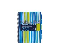 Pukka - Cuaderno de tapa dura (A4, espiral, con pestañas), color rosa y azul