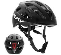 Puky Casco M Negro | Ideal para Circunferencia de la Cabeza 54 - 58 cm | Ligero y ventilado | Robusto policarbonato y protección de Espuma EPS | Módulo de luz y Visibilidad 360° | Diseño Elegante y