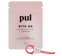 PUL Herramienta para masticar y quitar alineadores transparentes 2 en 1 PUL - Rosa | Combo masticable + removedor de ortodoncia | Paquete de 1