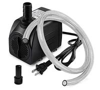 PULACO Bomba de fuente pequeña de 160 GPH, bomba de agua sumergible ultra silenciosa (600 l/h, 10 W) con tubo de 3.3 pies para acuarios, fuente de estanque, fuente de agua, fuentes de interior