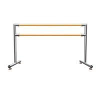 PULaif Barra de Ballet Independiente, Barra de Ballet Portátil Independiente Doble 105cm Natural 100-150cm(100)