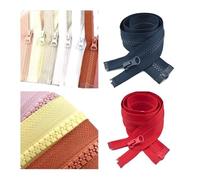 PULaif Cremalleras para Costura, Cremallera de Resina con Bloqueo automático, Paquete de 2, 65cm, 5#, Multicolor, for Costura DIY(Tell me Mixed Colors)