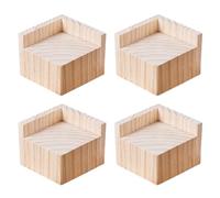 PULaif Elevadores de Madera para Camas, Elevadores for Muebles de Madera de Pino, Paquete de 4, Color Madera, Altura 3-20 cm(A 15cm-Increase Height 5cm)