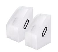 PULaif Fundamentos Carpeta expansible, Carpeta de Archivos expandible A4 con 13 Bolsillos, Paquete de 2, Multicolor(White)
