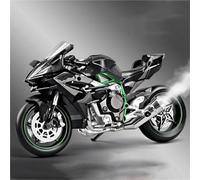 PuLaif Recopilación Regalo De Colección Aleación 1:9 Para KAWASAKI Para NINJA H2R Adornos Para Computadora Escritorio Simulación Motocicleta Juguete(Nero)