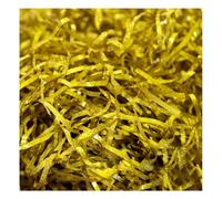 PuLaif Relleno de rafia, 500 g, material de relleno brillante, papel triturado para regalo, color dorado