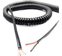 PULaif Spring Spiral Wire 2 Core 1.5mm² 7mm Diameter Retractable Coil Pure Copper Stretch 1-12 Meters(Stretch 12 Meters)(Stretch 8 Meters)