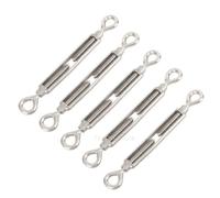 PULaif Tensor de Cable con Tensor de Cadena, Paquete de 5 tensores de Alambre de jardín con Gancho y Ojo, Acero Inoxidable 304, Varios tamaños(OO Type-5PCS,M5)