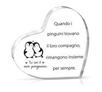 PulangRen Regalo de San Valentín para él ella pingüino placa acrílica regalos para ella él regalos de pareja regalo novio novia regalo aniversario para él ella regalo aniversario boda