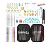 Puleuroy Juego de Ganchillo de 100 Piezas para Principiantes, de Ganchillo, Kit de Ganchillo con Estuche de Almacenamiento, Agujas de Tejer ErgonóMicas, Agujas Romas