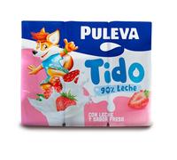 Puleva - Batido Puleva Fresa, 90 % Leche, Sin Azúcar Añadido, Calcio y Vitamina D, Rico en Proteínas, Calcio y Vitamina D, Ideal para Niños y Familias, Pack 6 x 200 ml
