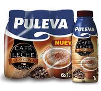 Puleva - Café con Leche Capucci, Bebida Láctea, Lista para Tomar, Mezcla de Café Arábica y Robusta con Cacao, Tomar Frío o Caliente, Rico en Vitaminas A y D, Pack 6 x 1 Litro
