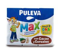 Puleva Max Bebida Láctea Cacao y Cereales - Pack de 3 x 200 ml - Total: 600 ml