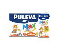 Puleva Max Leche de Crecimiento y Desarrollo con Cereales - Pack 6 x 1Lt | Preparado lácteo con cereales para el crecimiento y desarrollo infantil, +3 años. Pack 6 briks de 1 litro.