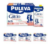Puleva - Vita Calcio, Leche Desnatada con Colágeno, Con Vitaminas C, B12, Calcio y Magnesio, Ayuda a Huesos, Músculos y Articulaciones - Pack 6x1L (Paquete de 4)