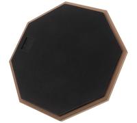 Pulgadas Pad Silencioso de 12 Práctica Octogonal de Batería | Goma y Madera, Diseño Portátil y Estable, para Casa y Escuela, Color Negro