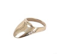 Pulgar de latón para anillo protector de dedo para arco tradicional, protector de llave de liberación de estilo mongol, para dedos amarillo de cobre de larga duración para caza, tamaño 20#)