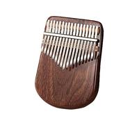 Pulgar piano 17 teclas instrumentos musicales, regalos portátiles de piano de dedo de nogal/nuez negro con bolsa de concierto de martillo y instrucción de estudio pa E