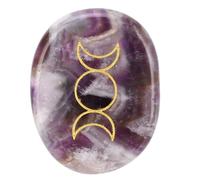 Pulgar preocupación piedra patrón tallado equilibrio energético piedra para masaje tiempo de curación de meditación alivio de ansiedad (Type 1)