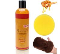 Pulido de cera de abejas y acondicionador para muebles de madera, acondicionador de madera de aceite de color naranja de cera de abejas para pisos, Restaura el brillo e impermeable (1Set)