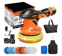 Pulidor de búfer inalámbrico, Kit abrillantado for coche portátil carga rápida 6 pulgadas con pulidor baterías for encerado pulido