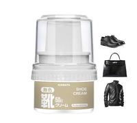 Pulidor de cuero multiusos, 50 ml, cera de aceite para botas de alto brillo con aplicador, negro | Condiciones de zapatos de cuero, botas, ropa, sofá, cinturón, asientos, bolsas, fácil aplicación para