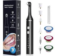 Pulidor de dientes, pulidor de dientes eléctrico, kit de blanqueamiento dental para limpieza, removedor de manchas de placa, herramienta removedora de manchas de dientes con 5 cabezales de cepillo, 3