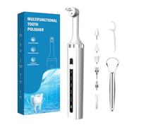 Pulidor de dientes, removedor de placa para blanqueamiento de dientes, herramientas dentales, kit de limpieza de dientes eléctrico con luz LED, 5 modos de velocidad con 5 cabezales de cepillo de