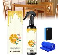 Pulidor de muebles en aerosol de cera de abeja natural, restaurador original de cuidado de cera de abeja micromolecularizada para salas de estar, cocinas, suelos de muebles de madera (2)